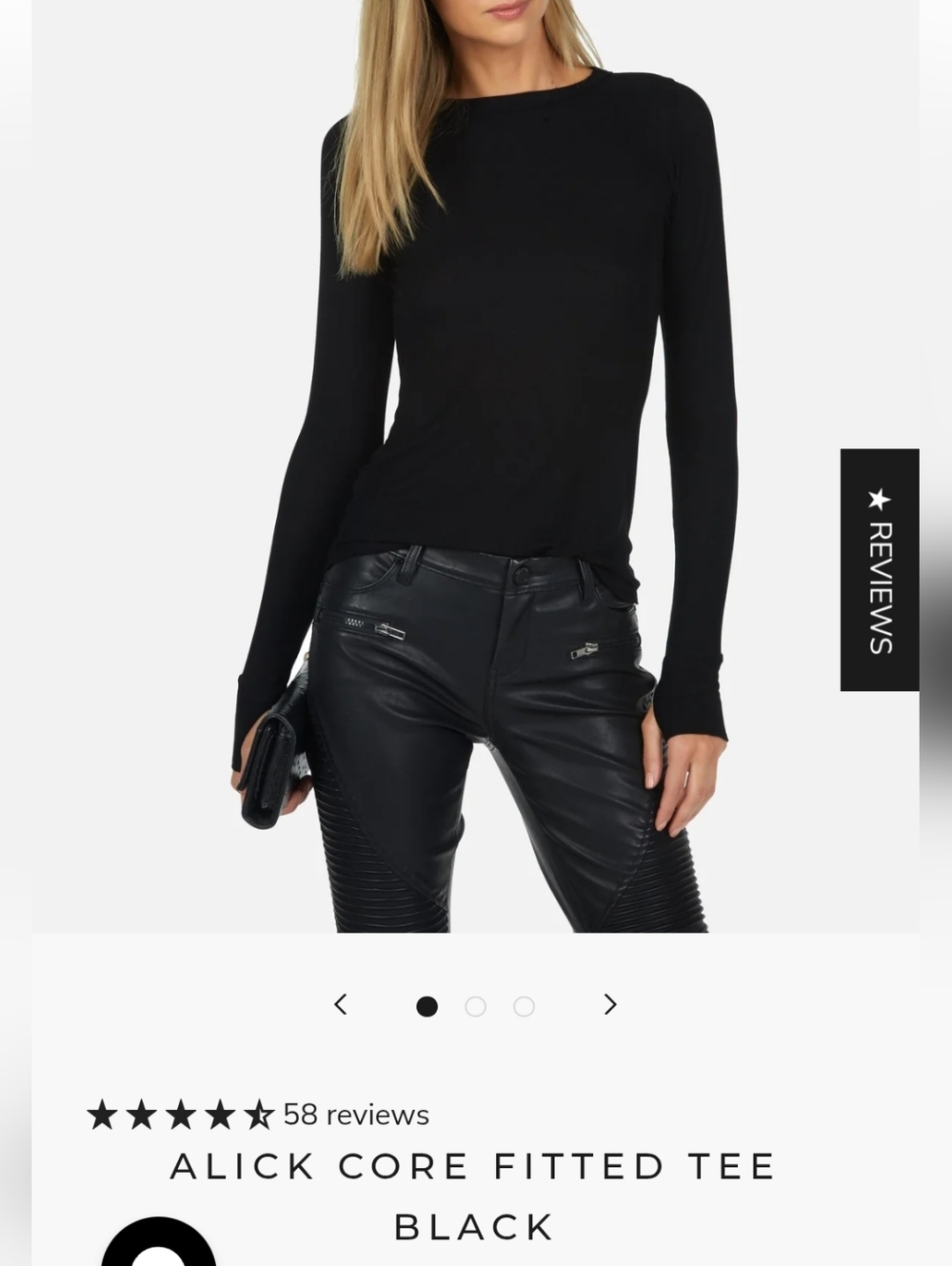 Michael Lauren - Alick Core - Fitted Strechy Ribbed Long Sleeve Top - Sz. S